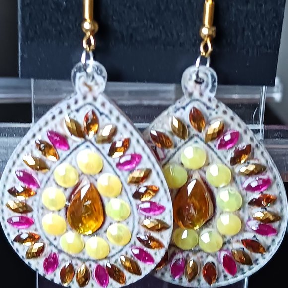 Handcrafted earrings teardrop - Picture 1 of 2